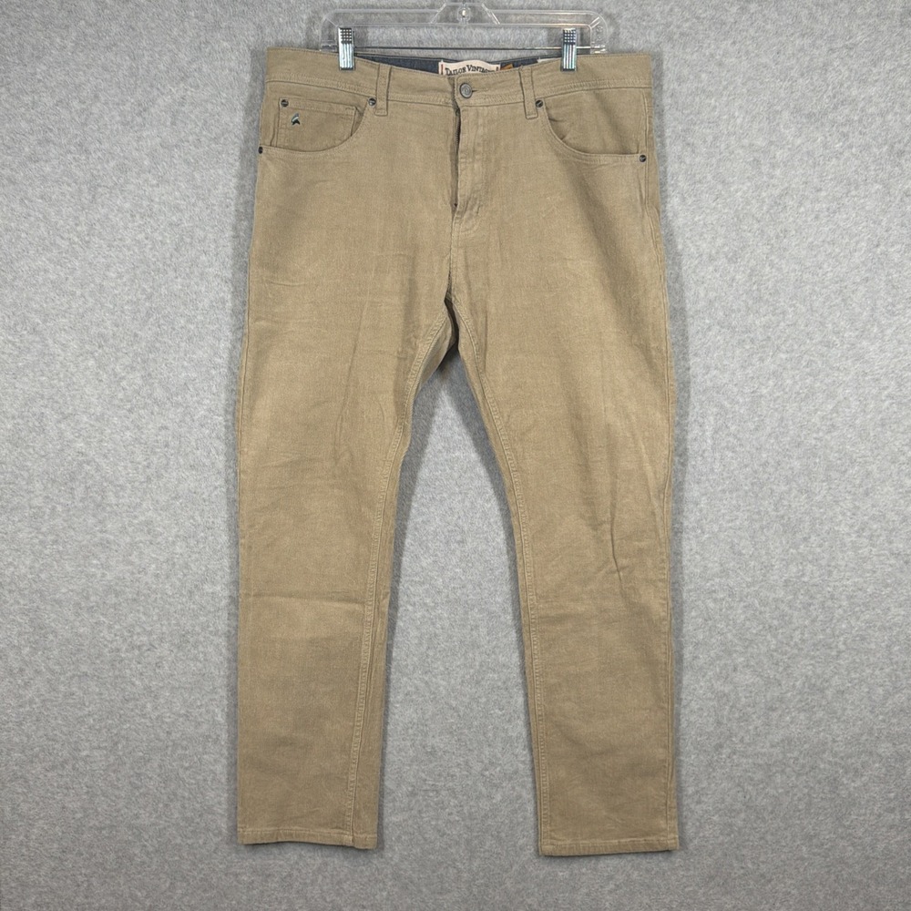 Tailor Vintage Pants Mens 36x30 Beige Corduroy Slim Fit Comfort Stretch Waist